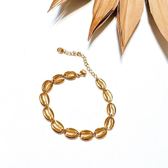 Gold seashell bracelet M358 - Picture 3 of 4